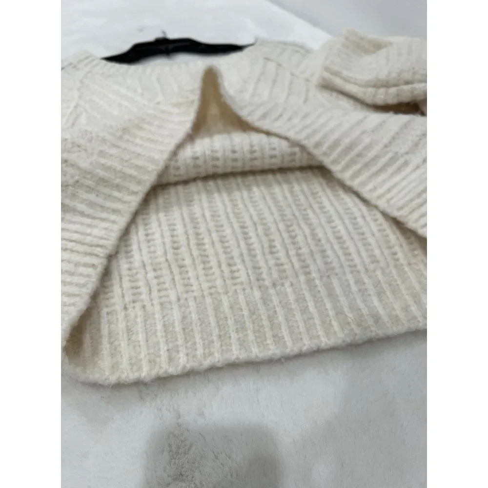 Free People Size S Carter Pullover Sweater Color Ivory MSRP $98 - Picture 9 of 13